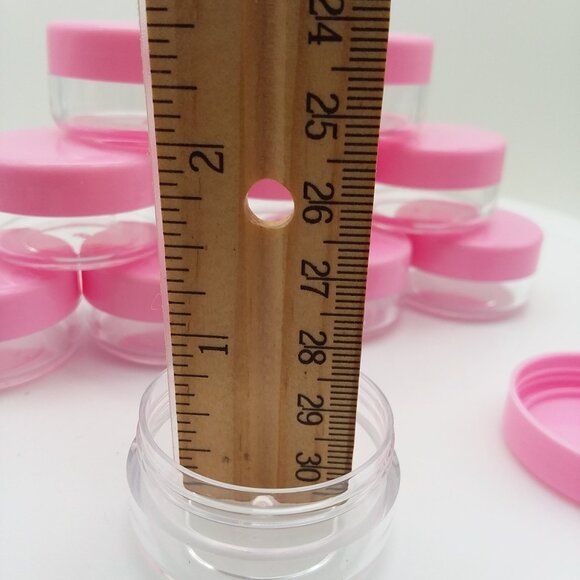 10 Lip Balm Cosmetic Containers 3 Gram/ML Pink Lid Plastic Makeup Cream Sample - Picture 5 of 6